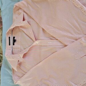 Lands End pink and white pinstripe blouse, size 18, NWOT